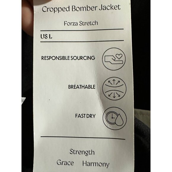 Isabella Activewear Women's Cropped Bomber Jacket Forza Stretch Size M NWT - Picture 5 of 7